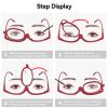 Magnifying Makeup Glasses, Single Lens Eye Make Up Glasses Rotatable Fashionable Glasses for Women (Red)(+3.00) view 3