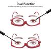 Magnifying Makeup Glasses, Single Lens Eye Make Up Glasses Rotatable Fashionable Glasses for Women (Red)(+3.00) view 4