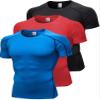3 Pack Men's Compression Shirts Short Sleeve Workout T-Shirt Cool Dry Undershirts Baselayer Sport Cool Shirt Running Tops view 1