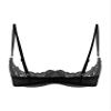 Agoky Women's Lace Balconette Underwire Bra Tops Adjustable Strap Unlined Bralette Underwear Black X-Large view 2