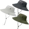 3 Pack Mens Boonie Sun Hat Women UV Protection Outdoor Bucket Hat with Wide Brim for Fishing,Hiking,Safari & Gardening (3 Pack-Dark GreyLight GreyArmy Green) view 1