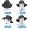3 Pack Mens Boonie Sun Hat Women UV Protection Outdoor Bucket Hat with Wide Brim for Fishing,Hiking,Safari & Gardening (3 Pack-Dark GreyLight GreyArmy Green) view 3