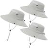 3 Pack Mens Boonie Sun Hat Women UV Protection Outdoor Bucket Hat with Wide Brim for Fishing,Hiking,Safari & Gardening (3 Pack-Light Grey) view 1