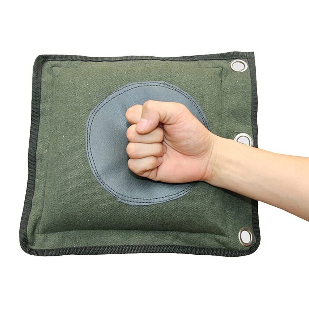 A ALFEEL Wing Chun Kung Fu Wall Bag Canvas Leather Kick Boxing Striking Punch Bag Martial Arts Boxing Training Equipment