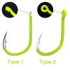 TOMYEUS Fishing Hooks 50 Pcs Fluorescent Fishing Hooks Barbed Single Circle Carp Hook Carbon Steel Sea Fishinhook Fly Fishing Tackle Accessories Fishing Accessories (Color : Without hole-11) view 2