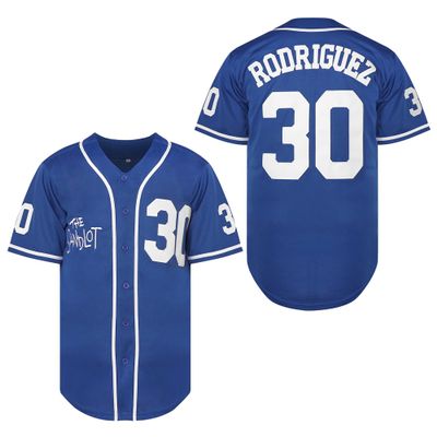 The Sandlot Benny Jersey The Jet Rodriguez Michael Squints Palledorous Alan Yeah-Yeah McClennan Movie Baseball Jersey(30 Rodriguez Blue,X-Large)