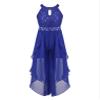 ranrann Kids Girls Sleeveless Floral Lace Shiny Rhinestone Maxi Dress Birthday Party Formal Dance Romper Gown Z Royal Blue 13-14 view 1