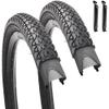 2 Pack 26" x 2.125" Inch Replacement Bike Tire Beach Cruiser Tire with Levers Comfortable Foldable Black Side Wall Bicycle Tire view 1