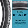 2 Pack 26" x 2.125" Inch Replacement Bike Tire Beach Cruiser Tire with Levers Comfortable Foldable Black Side Wall Bicycle Tire view 3
