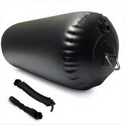 DSCRAFT Heavy-Duty Inflatable PVC Boat Fenders Stationary Dock Boats Yacht Sailboats Black (12"x44")