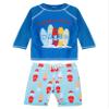 Hansber Kids Boys Rash Guard 2 Pieces Swimsuits Kids Long Sleeve UV Sun Protection Bathing Suit Swimwear Blue 6-8 Years view 1