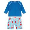 Hansber Kids Boys Rash Guard 2 Pieces Swimsuits Kids Long Sleeve UV Sun Protection Bathing Suit Swimwear Blue 6-8 Years view 2