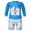 Hansber Kids Boys Rash Guard 2 Pieces Swimsuits Kids Long Sleeve UV Sun Protection Bathing Suit Swimwear Blue 6-8 Years view 3