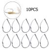 TOMYEUS Fishing Hooks 10pcs/Box High Carbon Steel Wacky Rig Hooks Weedless Barbed Fishing Wide Gap Hook Fishing Tools Terminal Tackle Accessories Fishing Accessories (Color : 4#) view 2