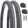 2 Pack 24x1.95 Inch Bike Tire Folding Bead Replacement Tire Double Packing for Mountain Bicycle Tire with Inner Tubes and Tire Levers view 1