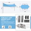 Forceatt 12x14FT Tarp with 2 Poles, Waterproof Anti-UV Camping Tarp Car Awning (UPF50+), Lightweight Sun Shelter for Car, Tent and Hammock in Hiking, Backpacking, Garden and Traveling view 2