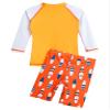 Hansber Kids Boys Rash Guard 2 Pieces Swimsuits Kids Long Sleeve UV Sun Protection Bathing Suit Swimwear Orange 5-6 Years view 2