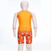 Hansber Kids Boys Rash Guard 2 Pieces Swimsuits Kids Long Sleeve UV Sun Protection Bathing Suit Swimwear Orange 5-6 Years view 4