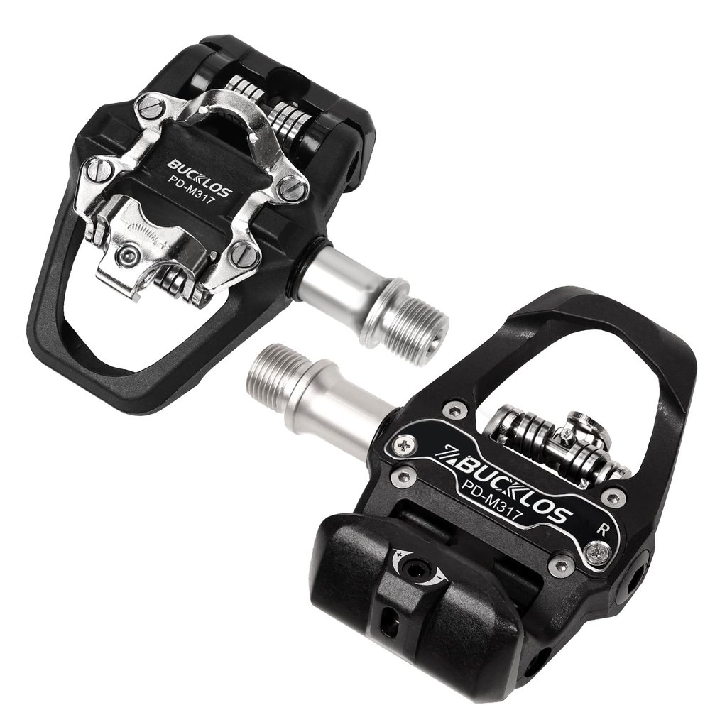 BUCKLOS Look Delta, SPD Spin Bike Bicycle Clip Pedals - Compatible with Peloton & Shimano SPD Fit Road Bike/Indoor Outdoor Cycling (9/16'' Clips Pedal Replacement)