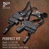 Handmade Shoulder Holster for Glock 19/17/19X/22/23/31/32/45, Full Grain Leather Strap with US Kydex Holster for Concealed Carry, Retention Adjustable, Universal Fit 9mm/.40 Double-Stack Mag view 2