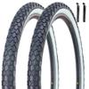 24" 26" Bike Tire 24 x 2.125/26 x 2.125 Inch Folding Replacement Bicycle Tire for Beach Cruiser Bike (Pair White Sidewall with tire Lever) view 1