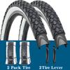 24" 26" Bike Tire 24 x 2.125/26 x 2.125 Inch Folding Replacement Bicycle Tire for Beach Cruiser Bike (Pair White Sidewall with tire Lever) view 2