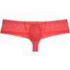 Sexy Men's See-through Cheeky Boxer Briefs Sheer Brazilian Back Bikini Thong Underwear Mens Pouch Panties Orange Red XL view 1