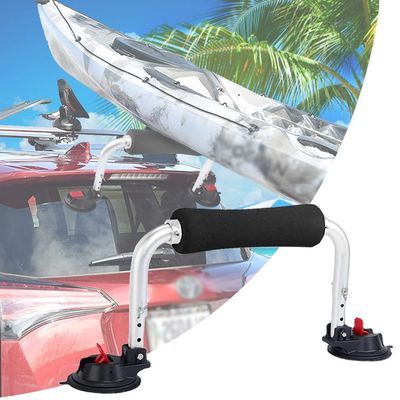 DYK&NX Kayaks Suction Cup Holder, Aluminum Alloy Frame Kayak Loader with 3 Levels of Height Adjustable, Prevent Scratches, Natural Rubber Suction Cups for Most Car