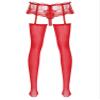 YONGHS Men's Sexy Lace Garter Belt Stockings Pantyhose Sissy Lingerie Thong for Thigh High Stocking Red A One Size view 2