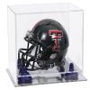 Better Display Cases Acrylic Mini - Miniature Football Helmet (not Full Size) Display Case with Clear Case, Navy Blue Risers and Mirror Base (V45/A003) view 1