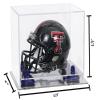 Better Display Cases Acrylic Mini - Miniature Football Helmet (not Full Size) Display Case with Clear Case, Navy Blue Risers and Mirror Base (V45/A003) view 2
