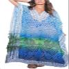 Blue Chiffon Swimsuit Cover up Kaftan Leopard Caftan Caftans Women's Vneck Draw String Batwing Sleeve Animal Flower Print Kaftan Dresses Caftans Lounge wear 21083-10 (Z Print10) view 1