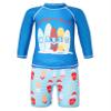 Yartina Kids Boys Two Piece Swimsuits Rash Guard Long Sleeve Shark Bathing Suit Swimwear Sets Sunsuit A#Blue 5-6 Years view 3