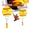 Ldntly 48PCS Softball Acrylic Keychain Blanks Kit, Softball Key Chains,Keychain Tassels,Key Chain Rings,Jump Rings,Sports Bag Charm Tag Softballs Team Athlete Coach Mom Gifts view 2