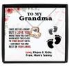 Love Dancing Necklace for Grandma To Be, Message Card Jewelry For Grandmother New Grandchild Announcement From Baby Bump, Mom's Tummy Gift view 1
