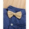HeMarIsle Baby Toddler Boy Formal Gentleman Suits,Dress Short Blue Shirt With Bowtie+Suspender Pants Dressy Outfit (3163, 3-6 Months) view 3