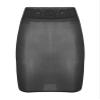 Sxiwei Woman's See-Through Sheer Silky Bodycon Mini Skirt Lace High Waist Stretchy Club Pencil Dress Black One Size view 3