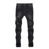 Maiyifu-GJ Mens Distressed Paint Splatter Jeans Ripped Holes Skinny Stretch Denim Pants Destroyed Slim Straight Leg Jean (Black,29) view 1