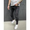 Maiyifu-GJ Mens Distressed Paint Splatter Jeans Ripped Holes Skinny Stretch Denim Pants Destroyed Slim Straight Leg Jean (Black,29) view 4