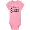 Fantasy Movie Baby Onesie - You Shall Not Sleep (12-18 Month - Pink Fabric - Black Design)