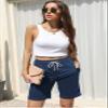 JXGSGOGO Womens Bermuda Shorts 10" Long Jersey Shorts Athletic Workout Lounge Shorts Navy Blue L view 2