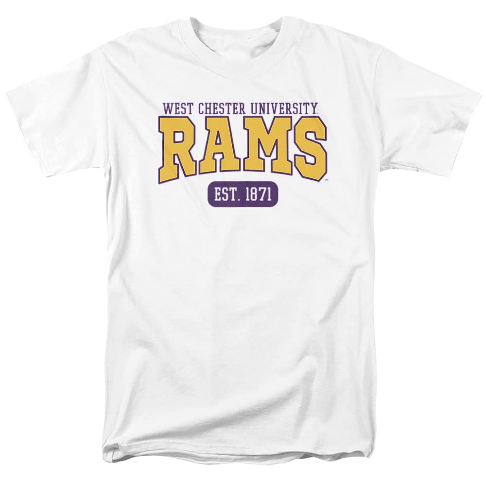 West Chester University Official Est. Date Unisex Adult T Shirt,White, 5X-Large