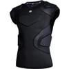 COOLOMG Youth Football Chest Rib Protector Kids Padded Compression Shirt for Rugby Lacrosse Black M view 1