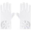 Papoopy Girls White Lace and Satin Gloves for First Communion, Princess Dress Up Costume, Tea Party, Wedding, Formal Pageant view 2