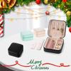 VOMNA Mini Jewelry Travel Case,Small Jewelry Box,Traveling Jewelry Organizer,Portable Jewellery Storage Holder for Rings Earrings Necklace Bracelet Bangle Organizer,Boxes for Girls Women(PU-Black) view 2