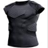 COOLOMG Youth Football Chest Rib Protector Kids Padded Compression Shirt for Rugby Lacrosse Black L view 1