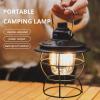 WHYUNM26 USB Rechargeable LED Camping Lantern Vintage Camping Lights Portable Waterproof Outdoor Metal Hook Tent Camping Light 3 Light Modes,White view 2