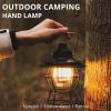 WHYUNM26 USB Rechargeable LED Camping Lantern Vintage Camping Lights Portable Waterproof Outdoor Metal Hook Tent Camping Light 3 Light Modes,Black view 3