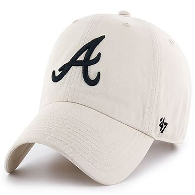 '47 Atlanta Braves Natural Clean Up Adjustable Hat, Adult One Size Fits All Off-White