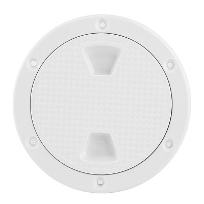 4in ABS Deck Plate Round White Deck Inspection Cover Screw Out Boat Inspection Hatch Cover Boat Accessory Easy to Open Simple to Install and Use